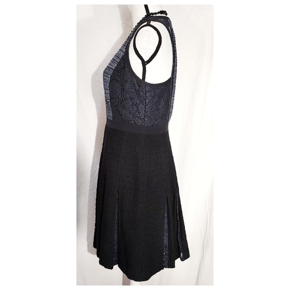 Rebecca Taylor A-Line Tweed and Lace Mini Dress - Picture 4 of 8